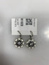 Silver Enamel White Crystal Earrings