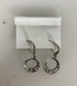 Silver Filigree Blue and Green Crystal Hoop Earrings