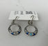 Silver Filigree Multi Blue Crystal Hoop Earrings