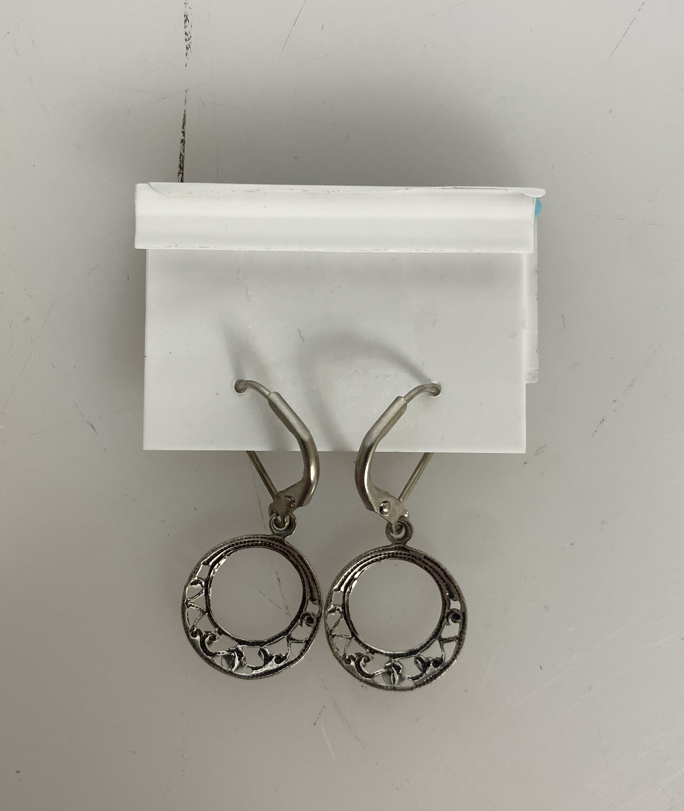 Silver Filigree Multi Purple Crystal Hoop Earrings