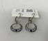 Silver Filigree Multi Purple Crystal Hoop Earrings