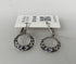 Silver Filigree Pink and Purple Crystal Hoop Earrings