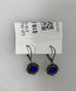 Silver Granulated Blue Crystal Earrings