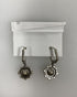 Silver Granulated Blue Crystal Earrings