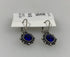 Silver Granulated Blue Crystal Earrings