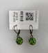 Silver Green Crystal Dangle Earrings