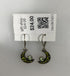 Silver Green Crystal Moon Earrings