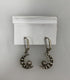 Silver Green Crystal Moon Earrings