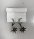 Silver Green Crystal Starburst Earrings