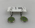 Silver Green Little Lotus Earrings