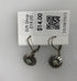 Silver Light Blue Crystal Sunflower Earrings