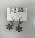 Silver Light Pink Crystal Granulated Flower Earrings