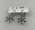 Silver Light Pink Crystal Granulated Flower Earrings