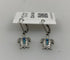 Silver Multi Blue Crystal Turtle Earrings