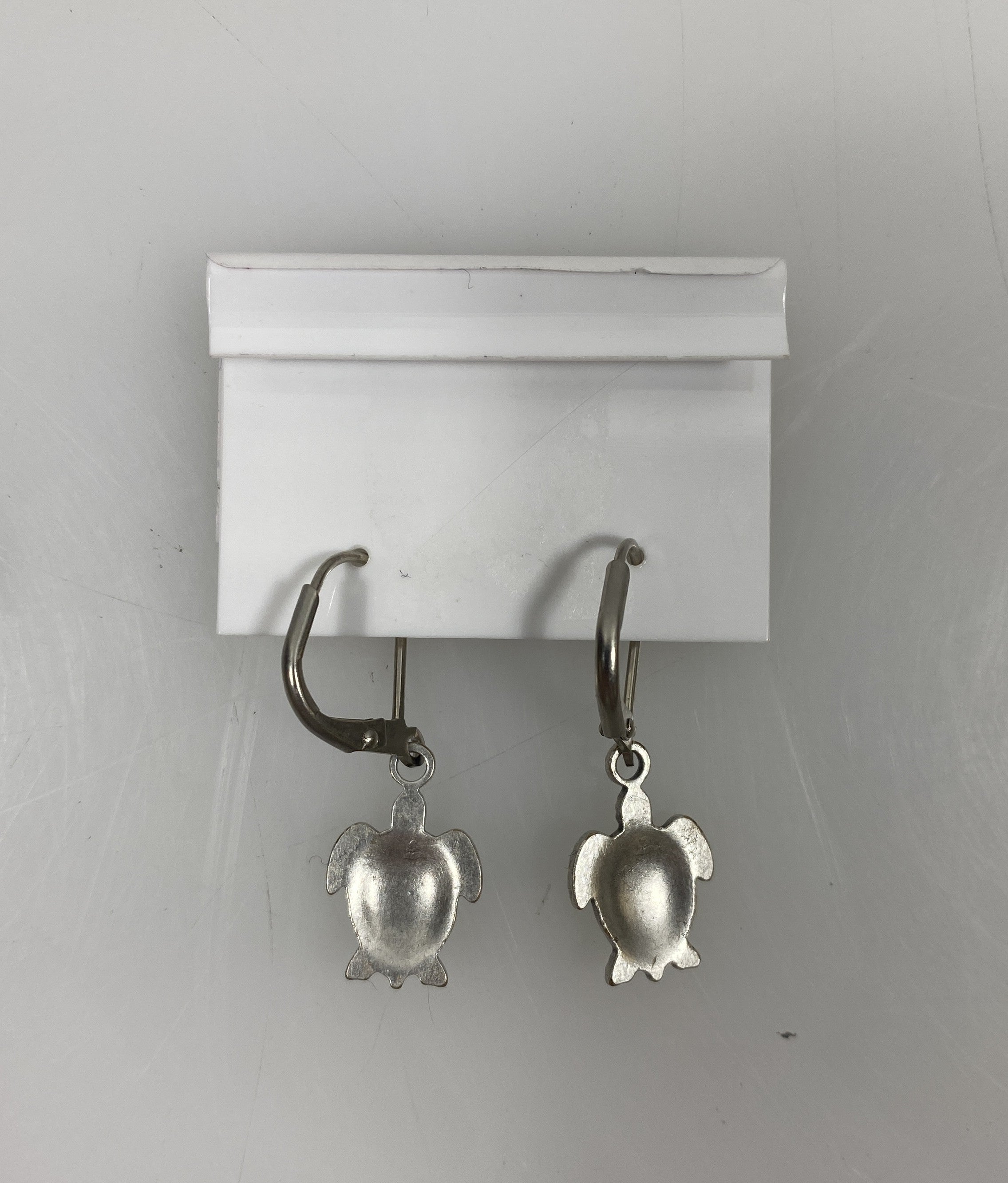 Silver Multi Purple Crystal Turtle Earrings