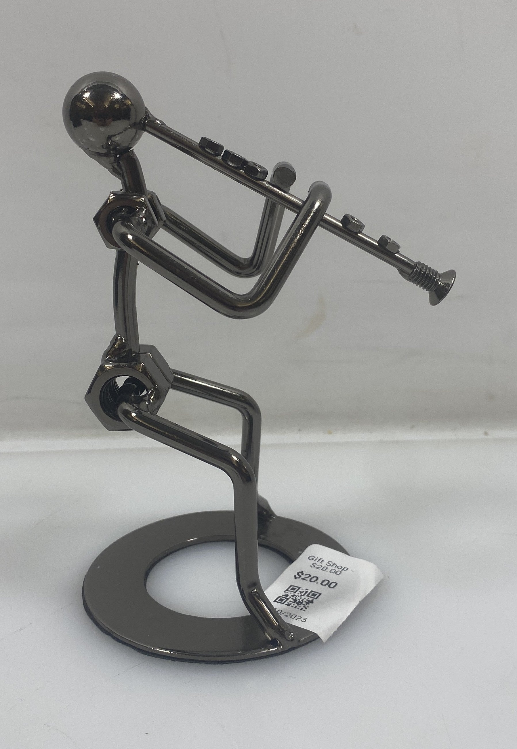 Silver Nuts and Bolts Clarinetist Metal Figurine