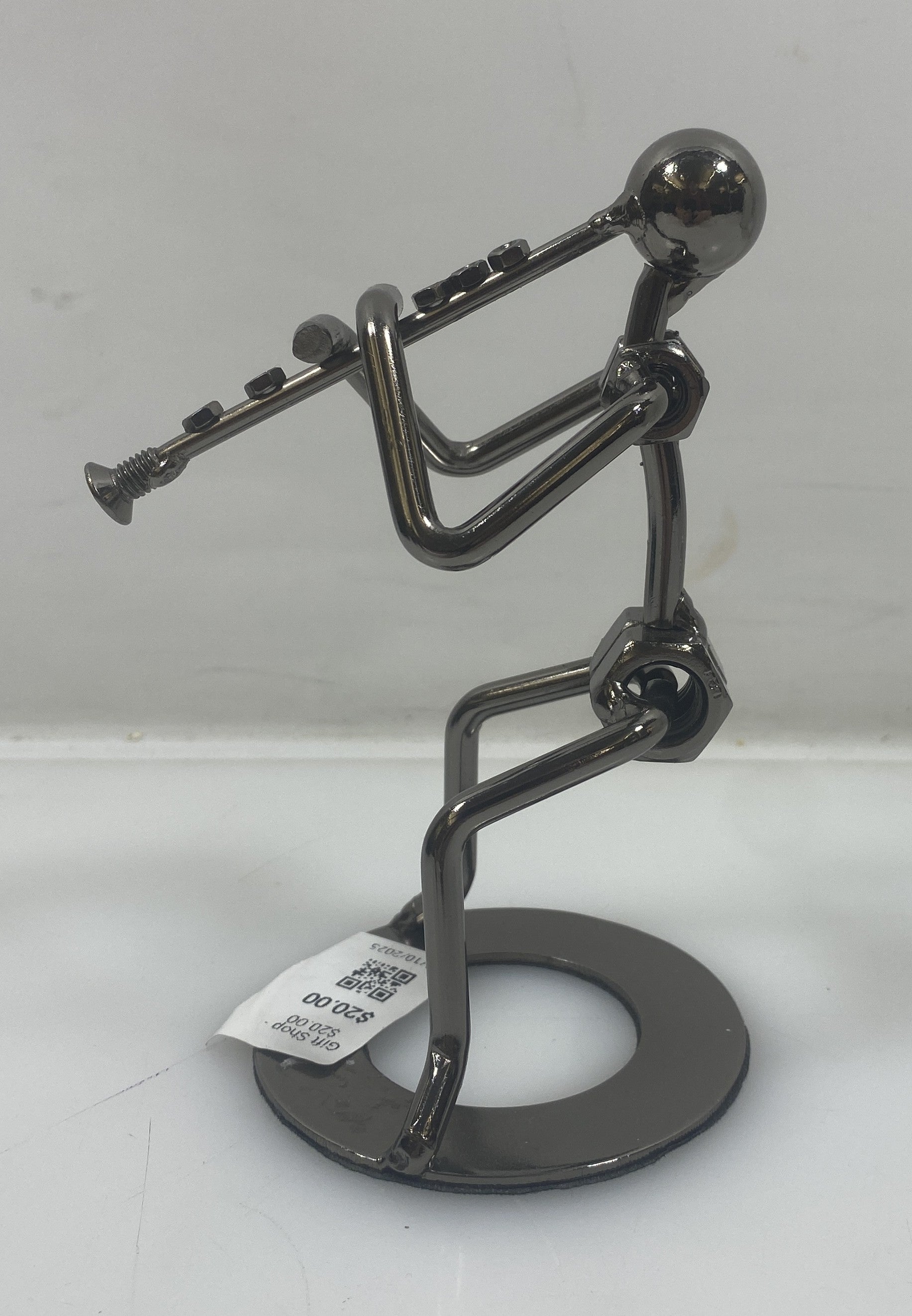 Silver Nuts and Bolts Clarinetist Metal Figurine