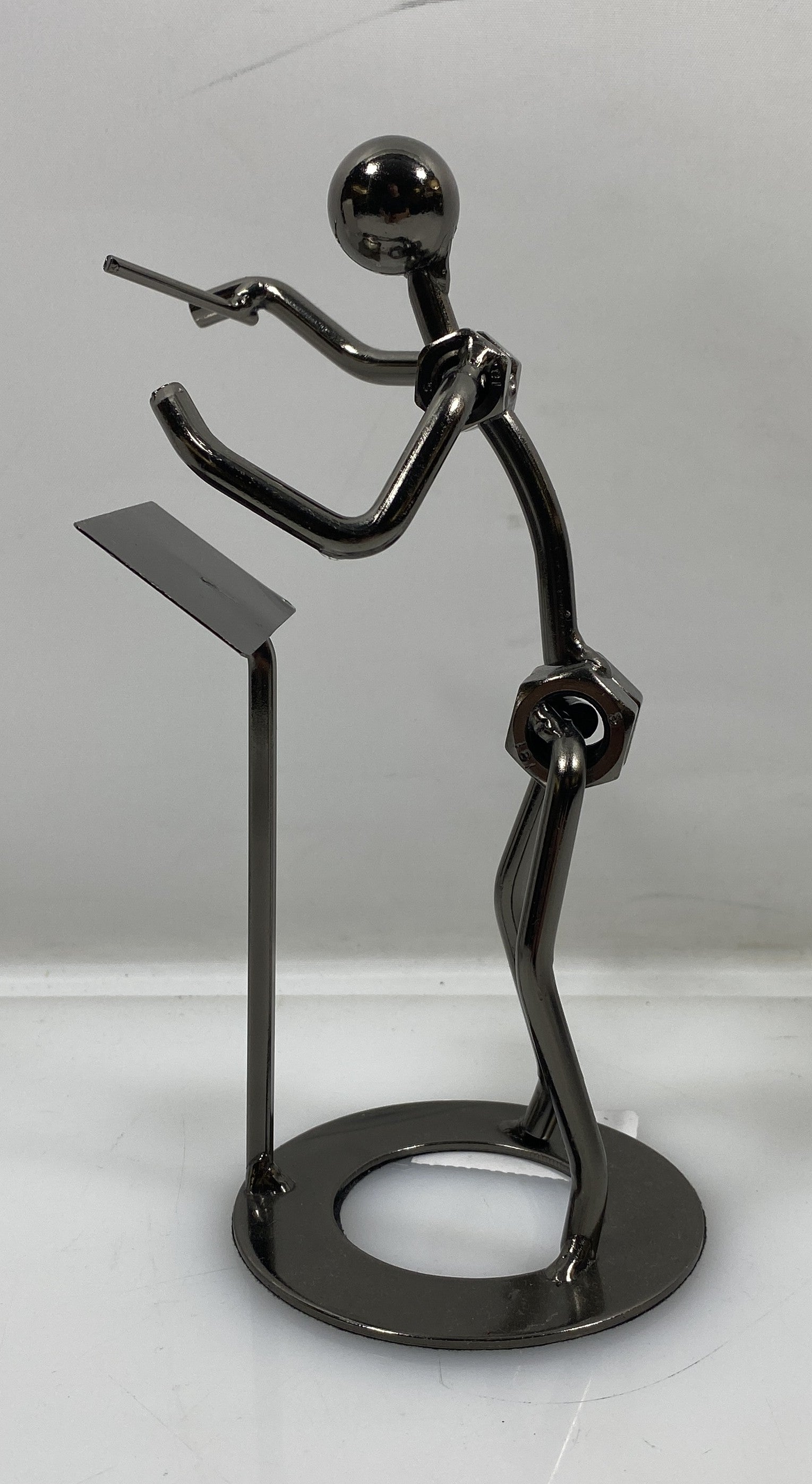 Silver Nuts and Bolts Conductor Metal Figurine