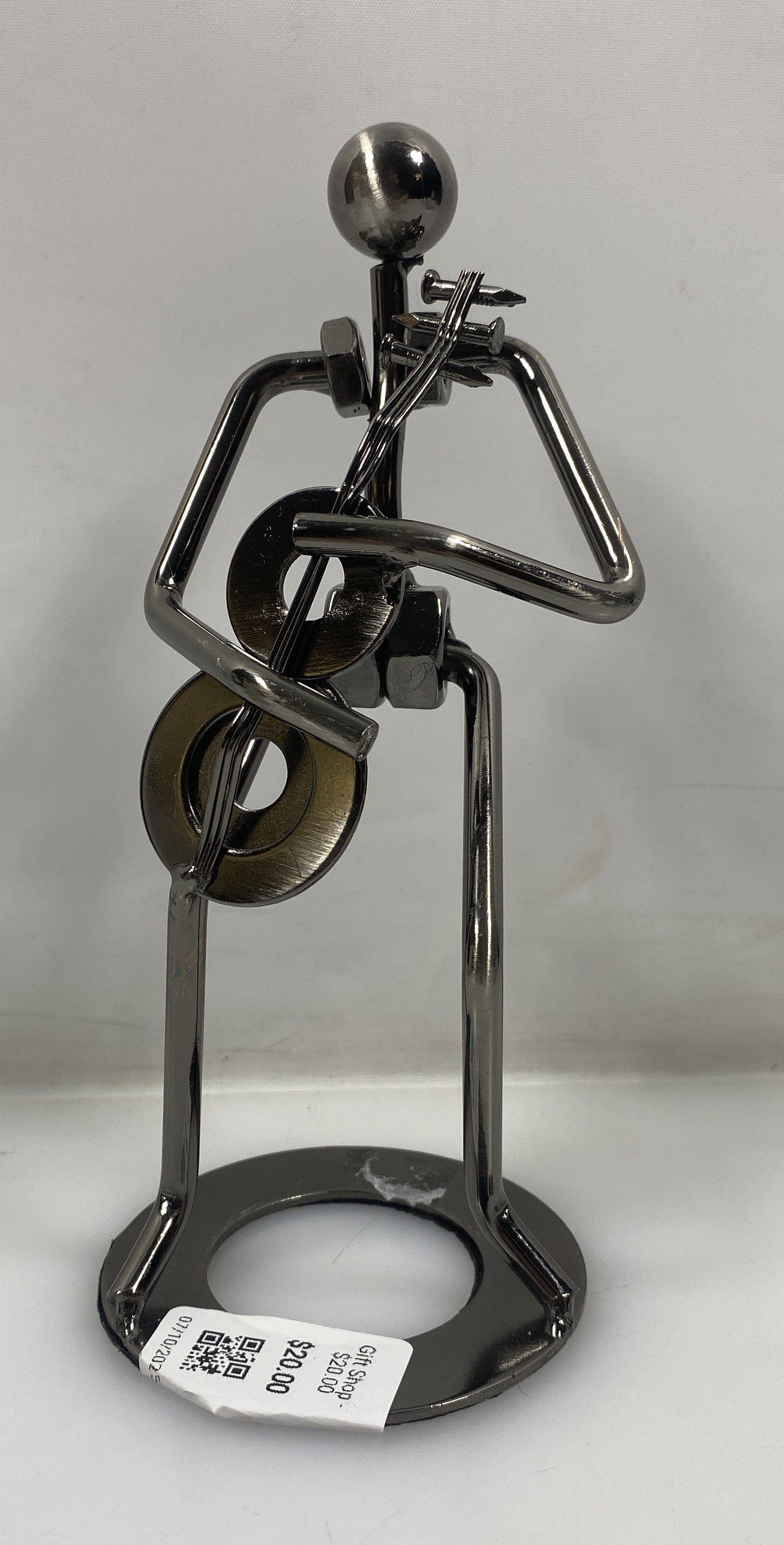 Silver Nuts and Bolts Guitarist Metal Figurine