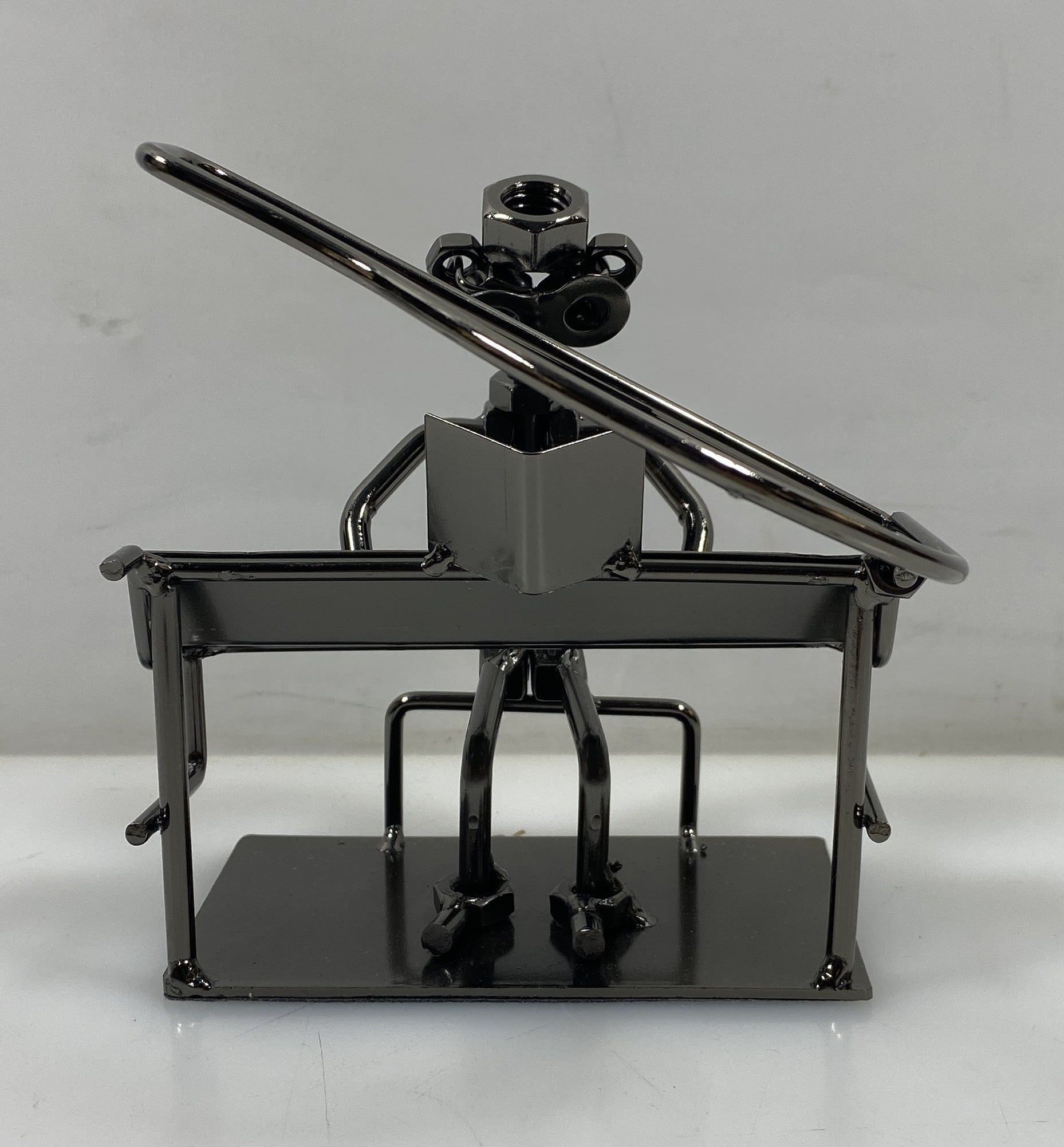 Silver Nuts and Bolts Pianist Metal Figurine