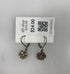 Silver Pink Crystal Flower Earrings