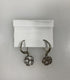Silver Pink Crystal Flower Earrings