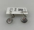 Silver Pink Crystal Sunflower Earrings