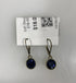 Silver Purple Crystal Dangle Earrings