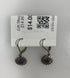 Silver Purple Crystal Sunflower Earrings