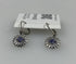 Silver Purple Crystal Sunflower Earrings