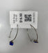 Silver Rectangular Blue Crystal Dangle Earrings