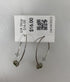 Silver Rectangular Green Crystal Dangle Earrings