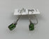 Silver Rectangular Green Crystal Dangle Earrings