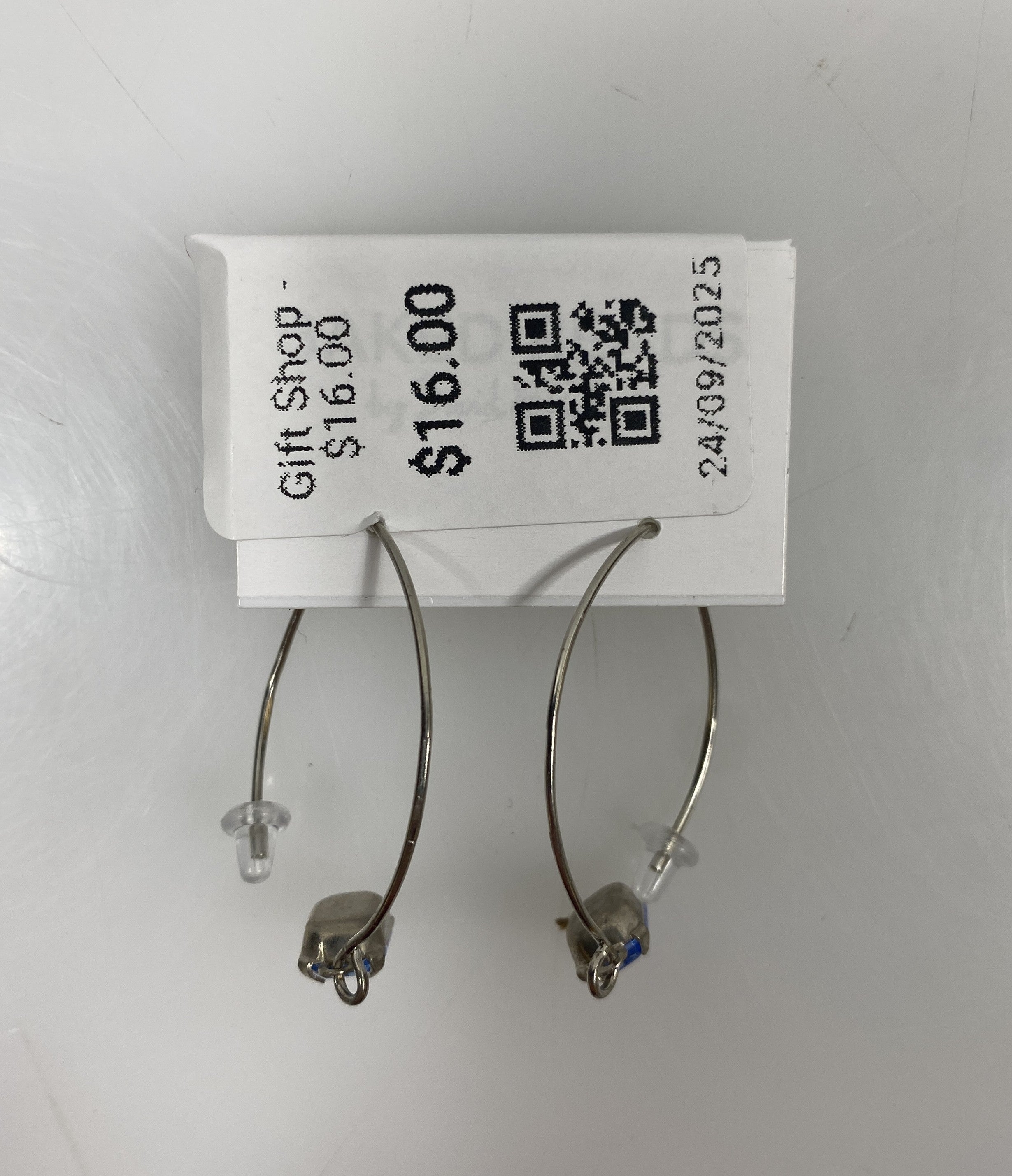Silver Rectangular Light Purple Crystal Dangle Earrings
