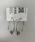 Silver Rectangular White Crystal Dangle Earrings