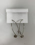 Silver Rectangular White Crystal Dangle Earrings