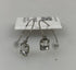 Silver Rectangular White Crystal Dangle Earrings