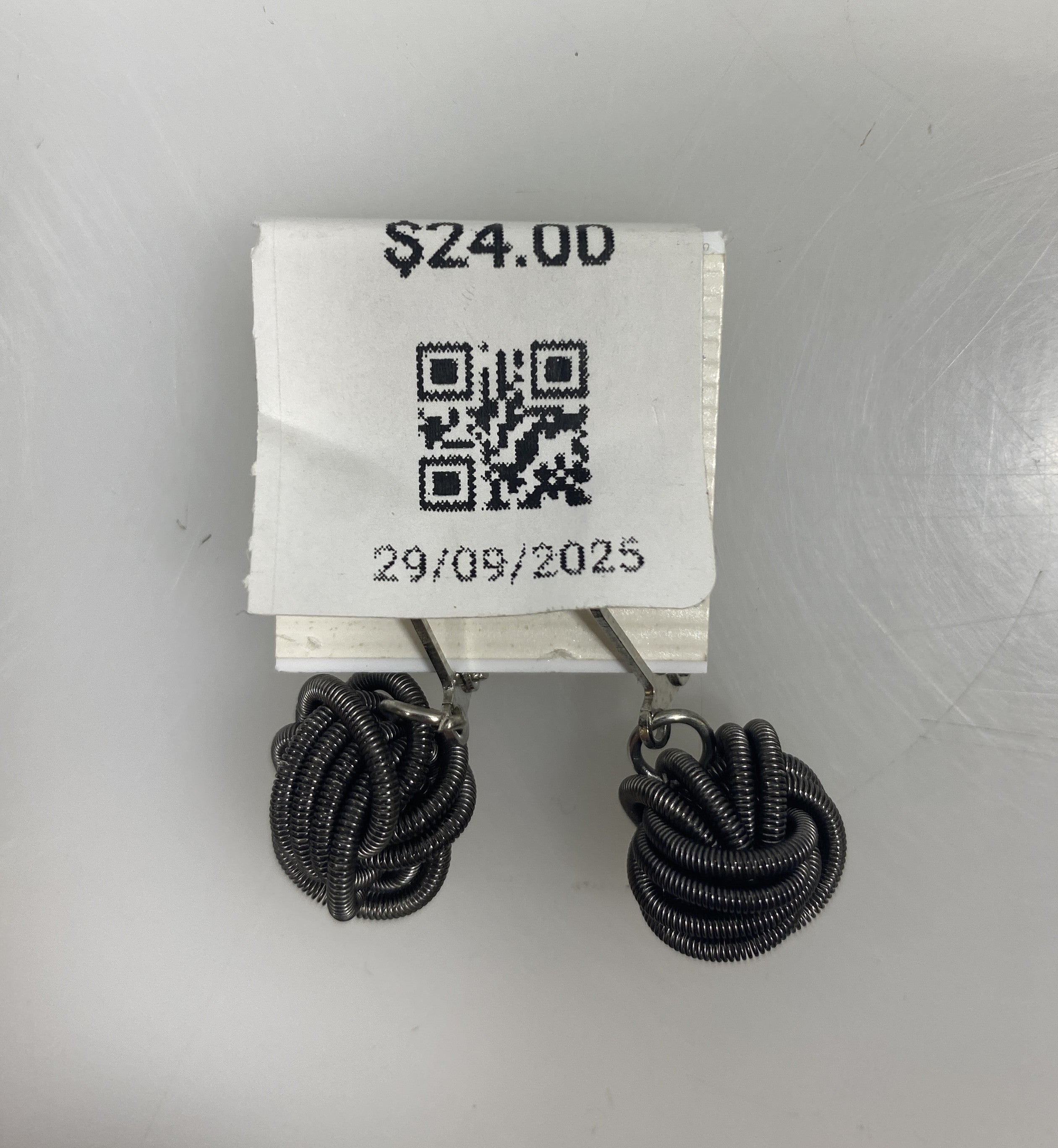 Silver Spring Knot Ball Earrings