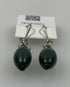 Silver Spring Wire Green Bead Dangle Earrings