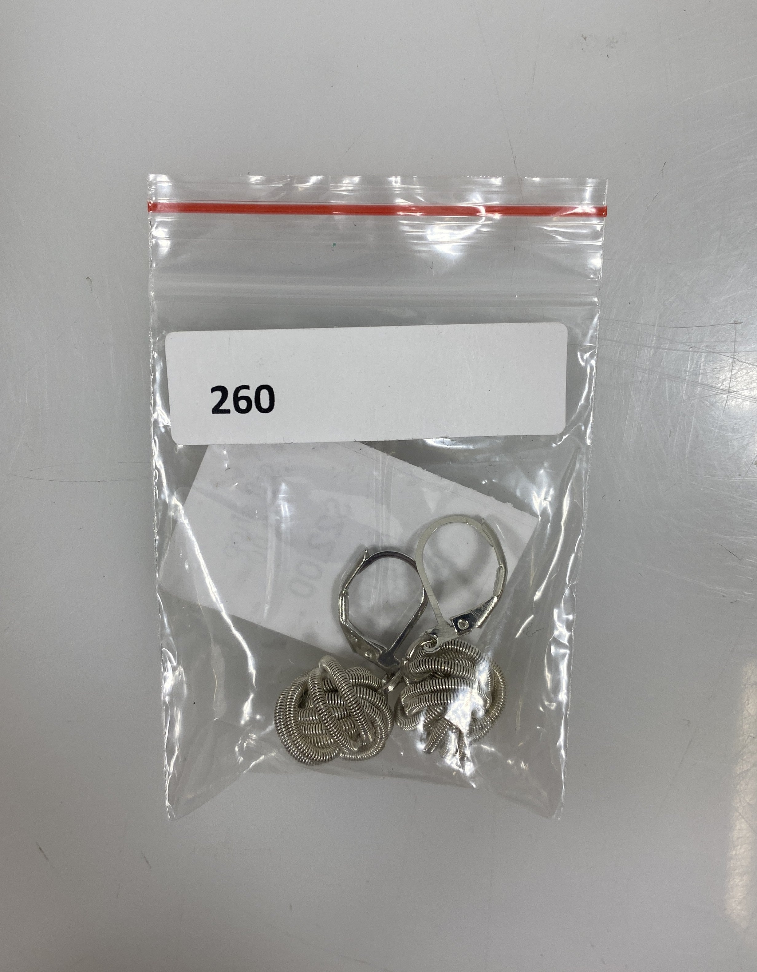 Silver Spring Wire Knot Ball Earrings