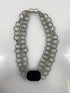 Silver Spring Wire Set Clasp Stone Pendant Necklace