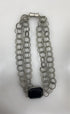 Silver Spring Wire Set Clasp Stone Pendant Necklace