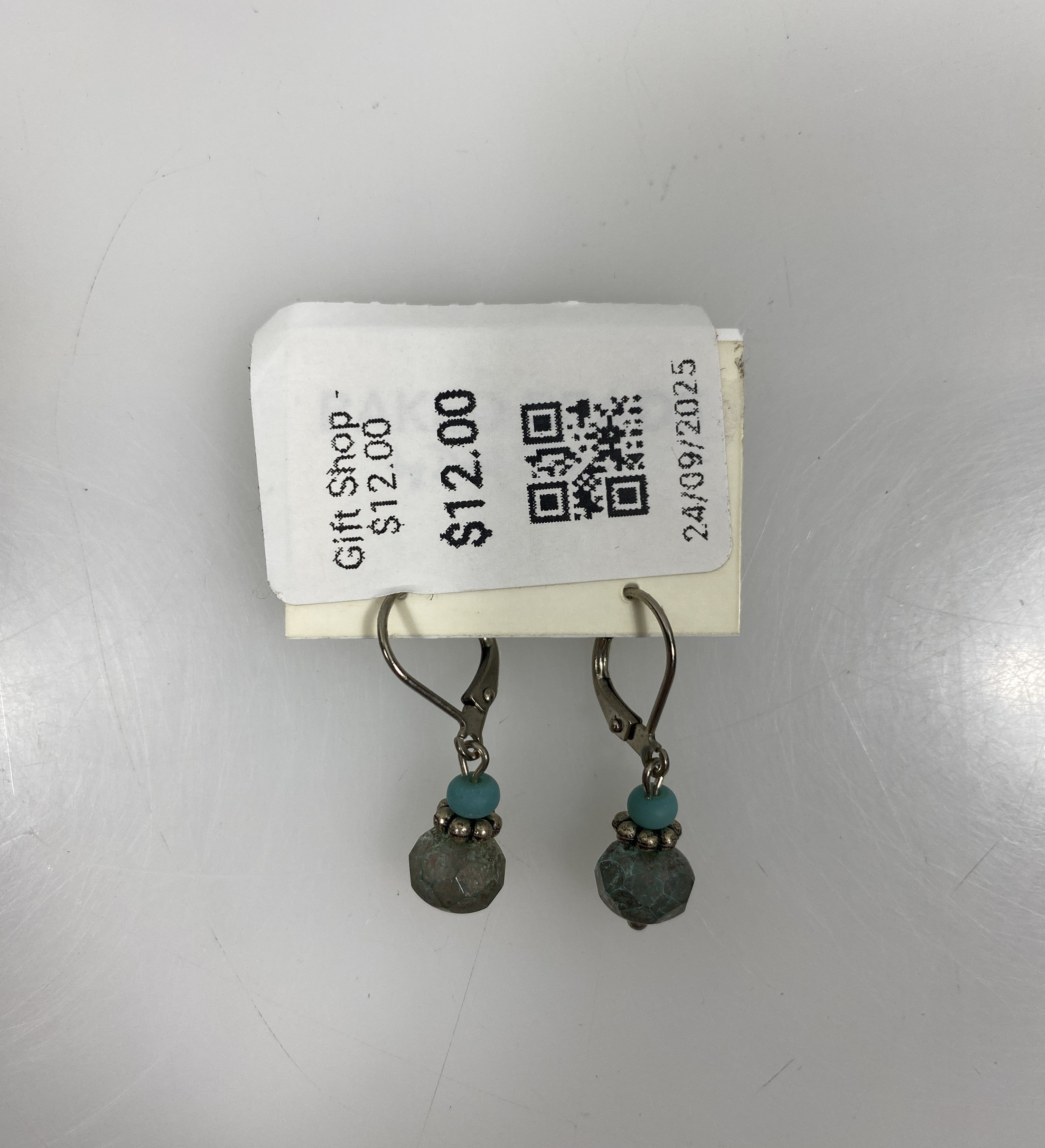 Silver Stacked Bead Dangle Earrings