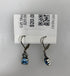 Silver Stacked Blue Crystal Flower Earrings