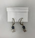 Silver Stacked Blue Crystal Flower Earrings