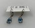 Silver Stacked Blue Crystal Flower Earrings
