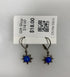 Silver Starburst Blue Natural Stone Earrings