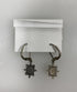 Silver Starburst Light Grey Natural Stone Earrings