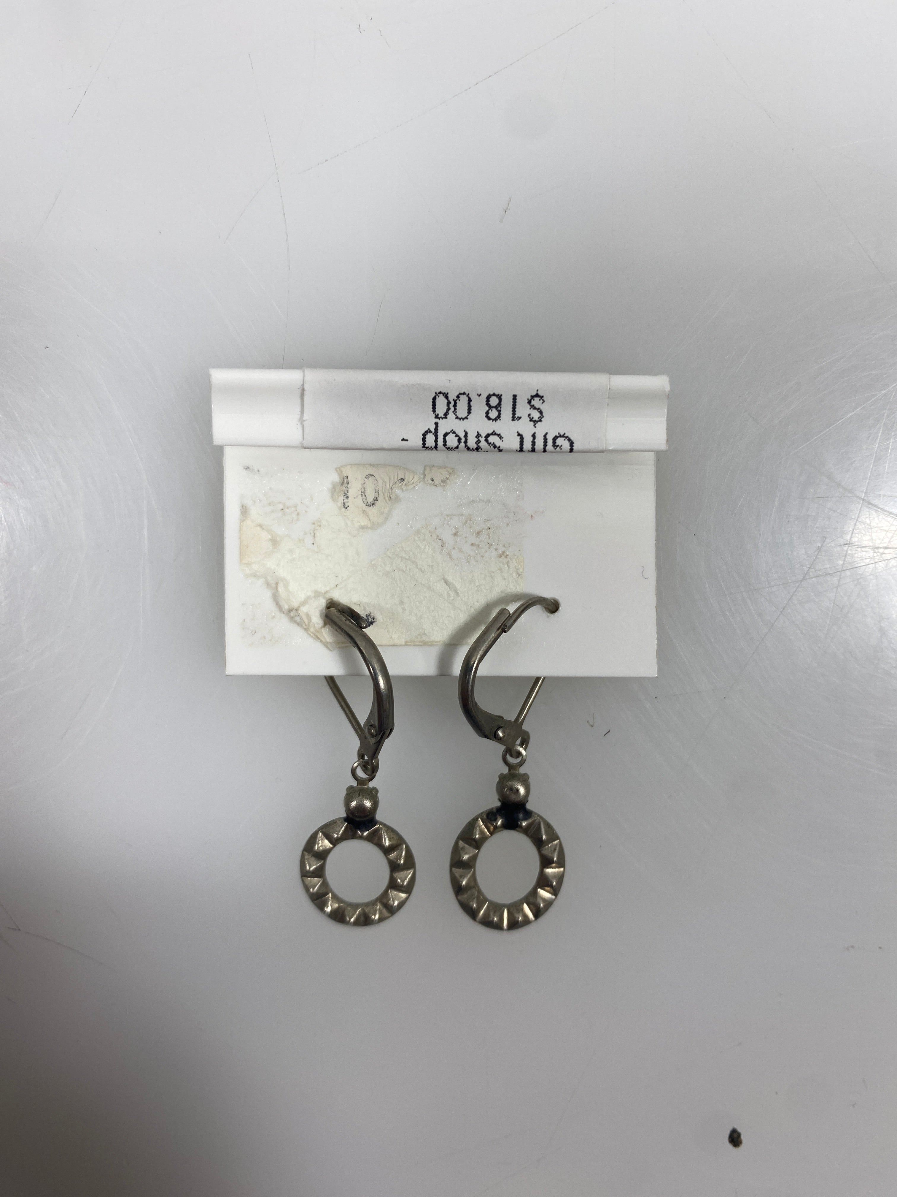 Silver Teal Gem Ring Earrings