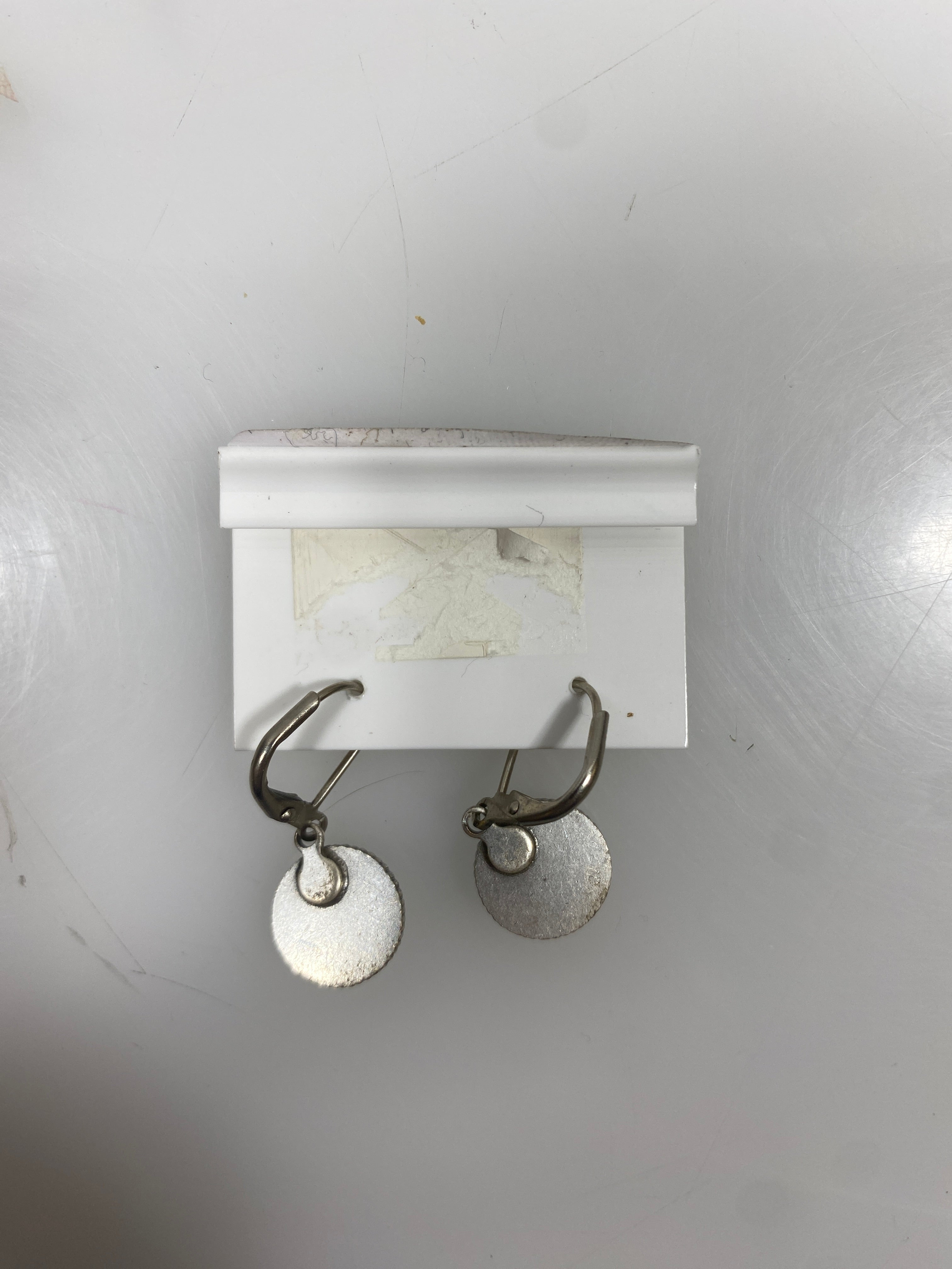 Silver White Bead Earrings